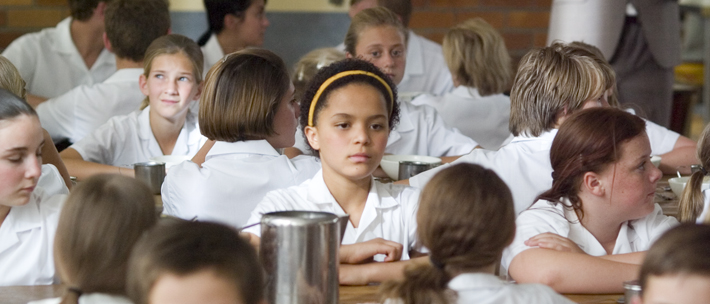 Sandra in the canteen