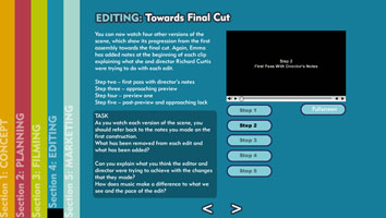 Screenshot of the Editing section