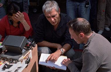 This behind-the-scenes still shows director Laurent Cantet and actor/writer François Bégaudeau discussing a scene. 